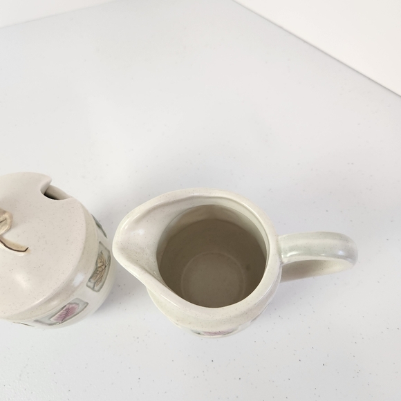 Mikasa KT407 Woodland China Stoneware Cream Jug Sugar Jar Leaves Creamer Lid - Picture 7 of 10